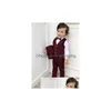 Pakken Vest Blazer Broeken Kinderen Kind Jongens Sets Formeel kostuum Heren Blazers Pak Jongen Kinderen Bruiloft Kleding 221205 Drop D Dhlmr