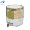 Storage Bottles Rice Bucket 360° Rotating Grain Box 4.5L/6.5L Large Capacity Food Grade Moisture-proof Cereals Beans Nuts Can