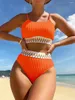 Mulheres de banho de cintura alta biquíni mulher maiô 2024 sexy corte biquinis conjunto 2 peças praia natação para mulheres fatos de banho biquini