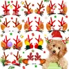 Vêtements de chien 2pcs pinces à cheveux de Noël chiot arc couvre-chef corne de renne toilettage accessoires pour animaux de compagnie fournitures