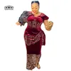 Ethnische Kleidung Sexy afrikanisches Design Samt figurbetontes elastisches Kristallmode-Maxikleid für Frauen