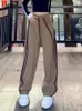 igh Waist Wide Leg Pants Casual Baggy Sweatpant Side Stripe Streetwear Pantalones Oversized 4xl Straight Korean Trousers 240202