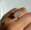 Choucong Fedi nuziali di marca Gioielli di lusso Vero 100% Argento sterling 925 Fiore di ghiaccio Taglio Bianco Moissanite Pietre preziose Diamanti Festa Eternità Anello da sposa per donna Regalo