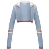 Abiti da lavoro Dolce Gir Abito in maglia stile preppy Abito da donna a righe a contrasto Top casual Vestibilità slim Abito con cinturino a trapezio Set di due pezzi Abbigliamento femminile