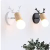 Wandlamp Nordic Modern Blaker Gewei Licht Metaal Hout Bedlampjes Voor Slaapkamer Woonkamer Keuken Binnenverlichting