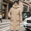 Unten Baumwolle Jacke Lange Parkas Frauen Herbst Winter 2023 Koreanische Streetwear Winddicht Dicke Warme Puffer Jacke Mit Kapuze Große Taschen 240125