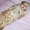 Mantas 1 Set Burrito Manta Bebé Harina Tortilla Swaddle Invierno Franela Dormir Abrigo Sombrero Sábanas