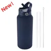 Water Bottles 1L Stainless Steel Sports Kettle Large Capacity Insulated Cup Portable Vacuum Flasks Kitchen With Handle Straw