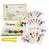 Wooden Clip Beads Games Montessori Toys Color Matching Parish Learning Set Fine Movement Training Educational For Children 240131
