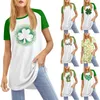 Koszule damskie y2k delikatne swobodne bluzki i topy 2024 okrągłe kołnierz krótkie rękawy St. Patrick's Day Printed Ropa