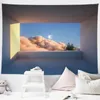 Tapisseries Personnalisé Ins Tapisserie murale Chaud Coucher de soleil Fenêtre Fond Simple Moderne Chambre Tissu Affiche Tissu Décorations De Chambre Pour Les Filles