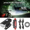 Autres accessoires d'éclairage Lumières de vélo de vélo Lumières de vélo de route rechargeables USB LED Phare avant Feu arrière Lampe de poche de vélo Ensemble de lampes de cyclisme YQ240205