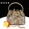 Bucket Wallet Evening Bag for Women Party and Evening Bags with Crystal Rhinestone for Party Wedding Prom Dress Chain Bag 240125