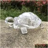 Objets décoratifs Figurines Figurine de tortue en cristal Figurine de tortue miniature Statue chinoise chanceuse Feng Shui Ornement pour le bureau à domicile de Dhdsc