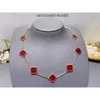 Moda Clásico Collar de Trébol de Cuatro Hojas Largo Diez motivos Oro de 18 quilates 10 Flores Colgante Nácar VAN para Mujeres Niñas Día de San Valentín Diseñador Joyería Regalos