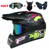 Motorcykelhjälmar Skicka 3 stycken Gifthjälm Barn off-road cykel nedåt AM DH Cross Capacete Motocross Casco