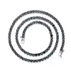 Wisiorki 16-24 cala (41-60 cm) Prawdziwy 925 Srebrny szyjnik tenisowy torisek 3 mm czarny cyrkon drobna biżuteria Mężczyźni/kobiety