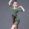 Stage di Usura Vestito da Ballo Latino per Ragazze Bambini Rumba Samba Spandex Bambini Tango Gonna Pavone Costume Concorrenza Sala da Ballo Salsa