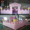 Piscina gonfiabile Free Air 6x4m Pink Ball Pit White Wedding Bounce House in vendita con ventilatore 240127