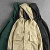 Vintage Hooded Trench Coat Mens Threedimensional Pocket Baggy Youth Casual Jacket 240130