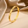 Link pulseiras vnox chique amor manguito para mulheres cor de ouro pulseira de aço inoxidável com bling cz pedra aniversário presentes de natal para ela