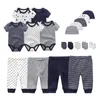 Clothing Sets Born 2024 Unisex Cotton Baby Boy Clothes Bodysuits Pants Hats Gloves/Bibs Girl Cartoon Animal Bebes