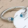 Designer Jewelry Bracelet Fashion Brand Davidss with Multiple Rows of Broken Diamonds and Zircon Popular Twisted Wire Opening 7mm silver bracelets