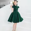 Girl Dresses For Very Elegant Party Children's Luxury Dress Child Wedding Princess Girls Green Solid