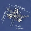 Hårklipp silverfärg Blomma Pearl Crystal Wedding Comb Hårnål Pannband för brudkvinnor Tillbehör smycken Tiara gåva