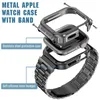 Titta på band rostfritt stålband för Apple Band 44mm 45mm 45 44 mm Metal Frame Cover Accessories Iwatch Series 4 5 SE 6 7 8