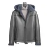 Manteau d'hiver de loisirs haut de gamme pour hommes, fourrure écologique originale intégrée, 7T2M