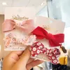 Hair Accessories 2Pcs/Set Bowknot Clips Sweet Lace Floral Print Cute Girls Handmade Hairpin Ribbon Barrettes Headwear Kids