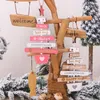 Christmas Decorations 1Pc Wooden Tree Pendant Merry Home Party Door Wall Room Winter Ornaments Year 2024 Navidad