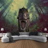 Arazzi Arazzo con dinosauri Appeso a parete Animali selvatici Tropicale Giurassico Decorazione naturale per la camera da letto dei bambini