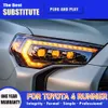 Front Lamp Streamer Turn Signal Daytime Running Light For Toyota 4Runner LED Headlight Assembly 13-19 High Beam Angel Eye Projector Lens
