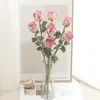 Fiori decorativi Autunno 56 cm Rosa Fiore artificiale Seta Romantico Per Matrimonio Decorazione domestica Natale Fai da te Taglio finto artigianale