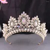 Pinces à cheveux baroques vintage or AB couleur strass couronnes de mariée cristal forêt opale diadèmes diadème robe de mariée bijoux accessoires