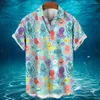 Mäns avslappnade skjortor hawaiian för män sommar mode kort ärm skjorta strand semester eleganta kläder harajuku lös överdimensionerad social camisa