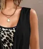 Kadın Tişörtleri Fashion 2024 Yaz Günlük Leopar Baskı Dantelalı Tank Top Seksi T-Shirt Külot Üstleri Kadın Giyim Kıyafetleri