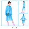 Raincoats Children Disposable Raincoat Hooded Kids Poncho Button PEVA Portable Outdoor Rainwear Green