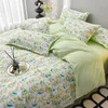 Set biancheria da letto Set 3 pezzi delicato sulla pelle spazzolato ispessito Lenzuolo e trapunta piccola primavera/estate da 4 pezzi