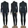 Black Two Piece Set Sporty Tracksuits Women Jacket and Pants Set Casual Sweatsuits Free Ship