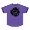 T-shirts pour hommes Rezz Purple Circle Baseball Jersey Top Shirt Col V Manches courtes Tee Femmes Hommes Streetwear Hip Hop Vêtements