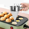 Bakningsverktyg Rostfritt stål Pannkaka Battertratt Dispenser med Stand Cupcake Maker Octopus Fish Ball för köksgadgets