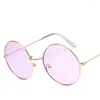 Lunettes de soleil 2024 Rétro Rond Rose Femmes Marque Designer Lunettes de Soleil Pour Alliage Miroir Femelle Oculos De Sol Noir