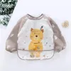 Bibs Burp Cloths Baby Dinner Er-Up Summer Waterproof Bib Food Rice Pocket Boys And Girls Children Long-Sleeved Apron Reverse Dress Dro Otu0B