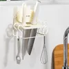 Kök Storage Knife Orgainzer Rack med krokar Väggmonterad hylla Hängande hållare för Home Bar -redskap