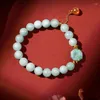 Link Armbänder Mode Kreative Glück Natürliche Jade Ball Armband Vintage Licht Luxus Handgemachten Schmuck Frauen Mädchen Geschenk