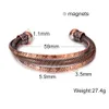 Twisted Pure Copper Bracelet Magnetic Vintage Flowers Health Energy Bangles Benefits Adjustable Open Cuff Jewelry for Men Women 240130