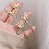 Kolczyki Dangle Long Tassel Bowknot Butterfly for Women Korean Female 2024 Modna metalowa wiszące biżuteria
